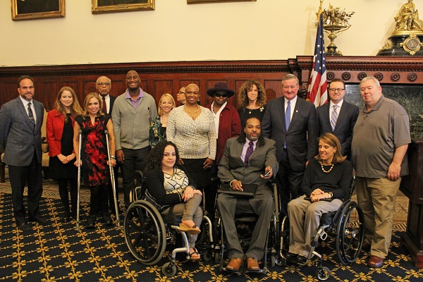 Picture of Mayor Jim Kenney with Members of the Mayor's Commission on People with Disabilities